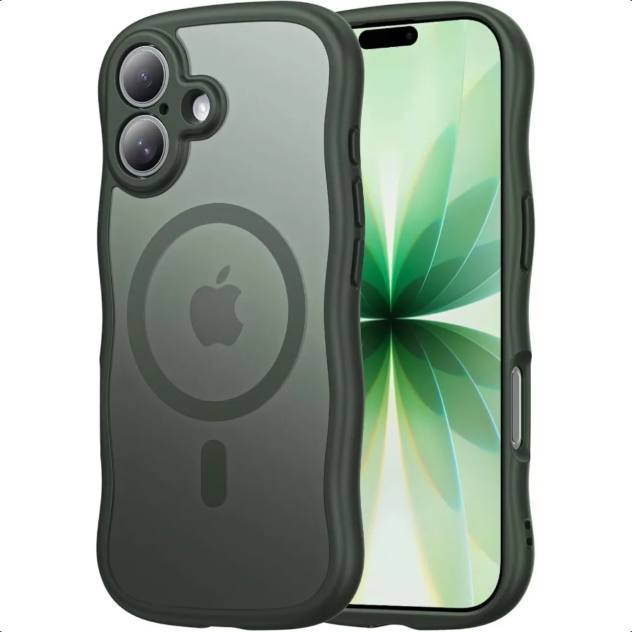 

Чехол для iPhone 17, совместимый с модным полупрозрачным матовым противоударным чехлом MagSafe Fashion Cute Wave для iPhone 17 6,3