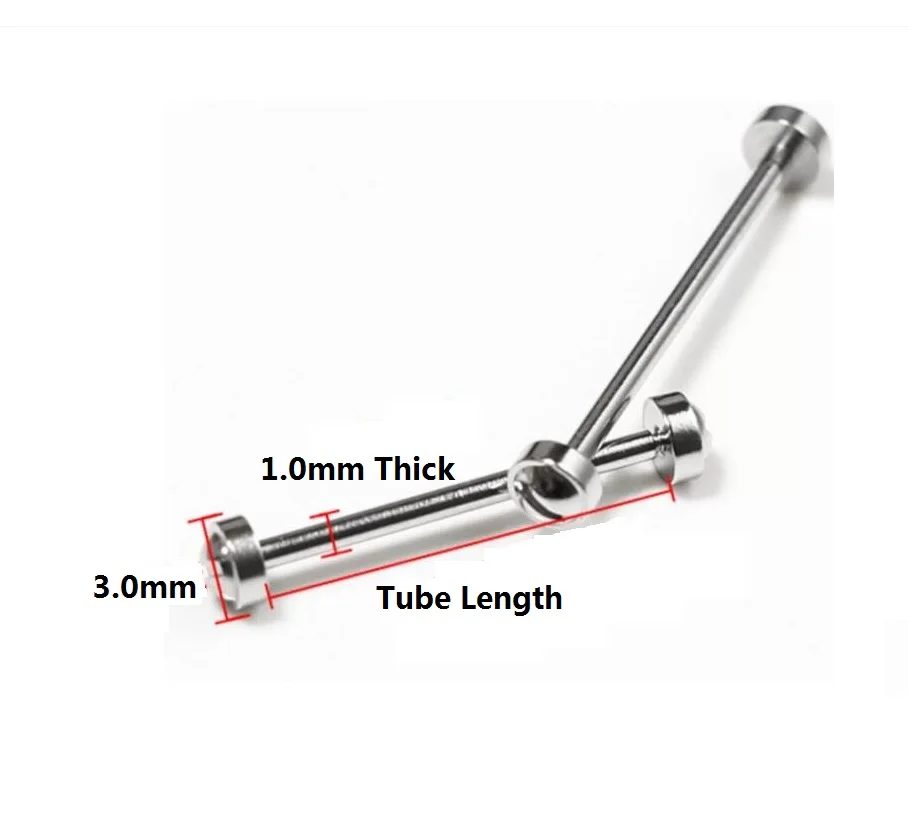 1.0mm Thick Steel Color Watch Band T-bar with Stud and Screw 3.0mm Cap 10mm-26mm Long Screw Lug Bar for Leather Bracelet W2003