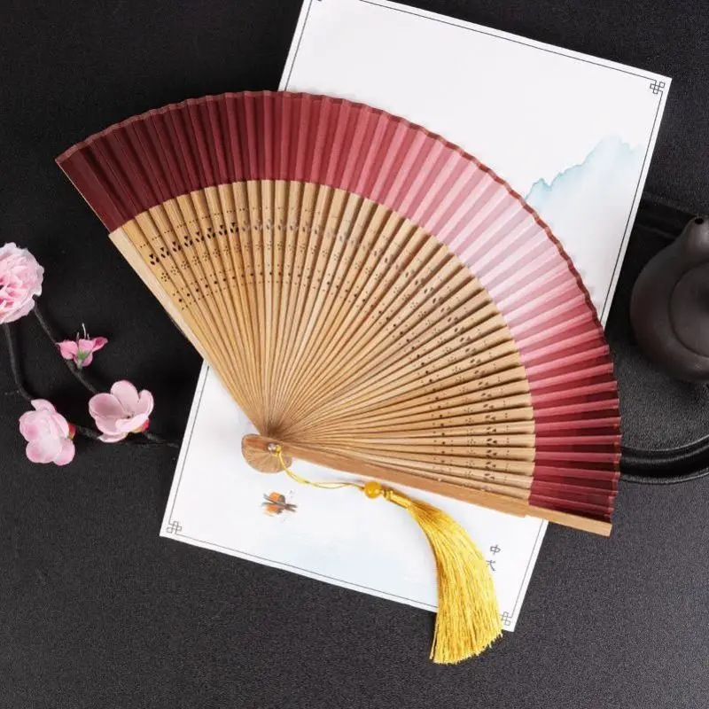 Fan ancient Chinese style wedding bride photo new Chinese props gradual change dance hanfu cheongsam morning robe folding fan