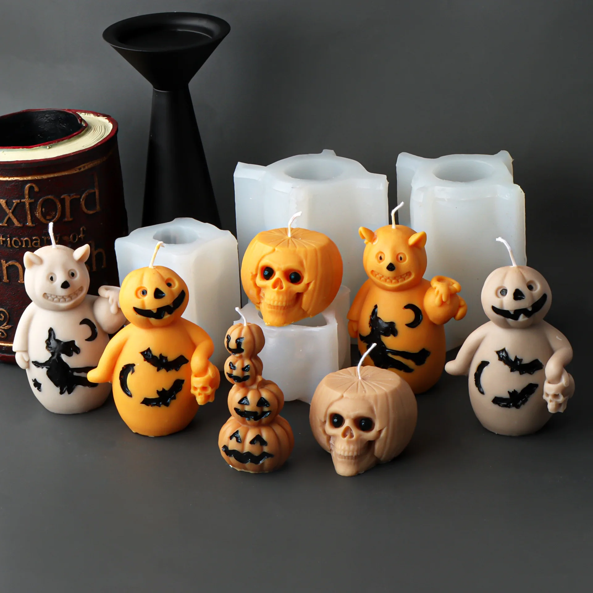 Halloween Pumpkin Skull Silicone Candle Mold Terrifying Monster Ghost Making Big Molds Home Crafts Ornaments