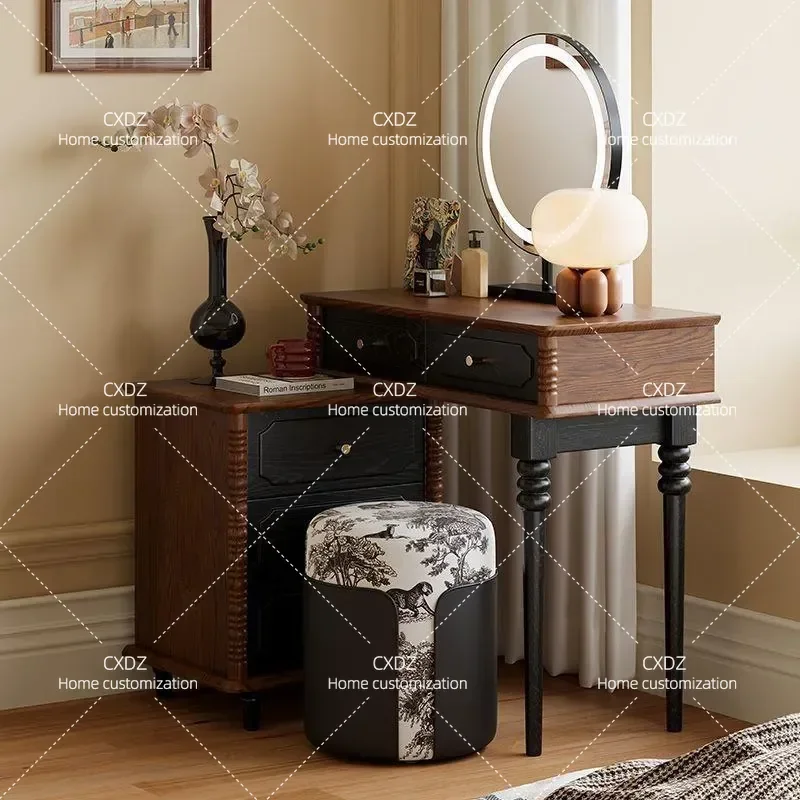 Simple furniture, pure solid wood home dresser, antique small makeup table, bedroom dressing table, chest and cabinet