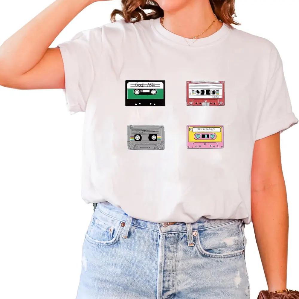 

Men 80s 90s Classic Tape Game Techno Game PC T Shirt Console Cassette Controller Telephone Technology Videogame Black Tshirts