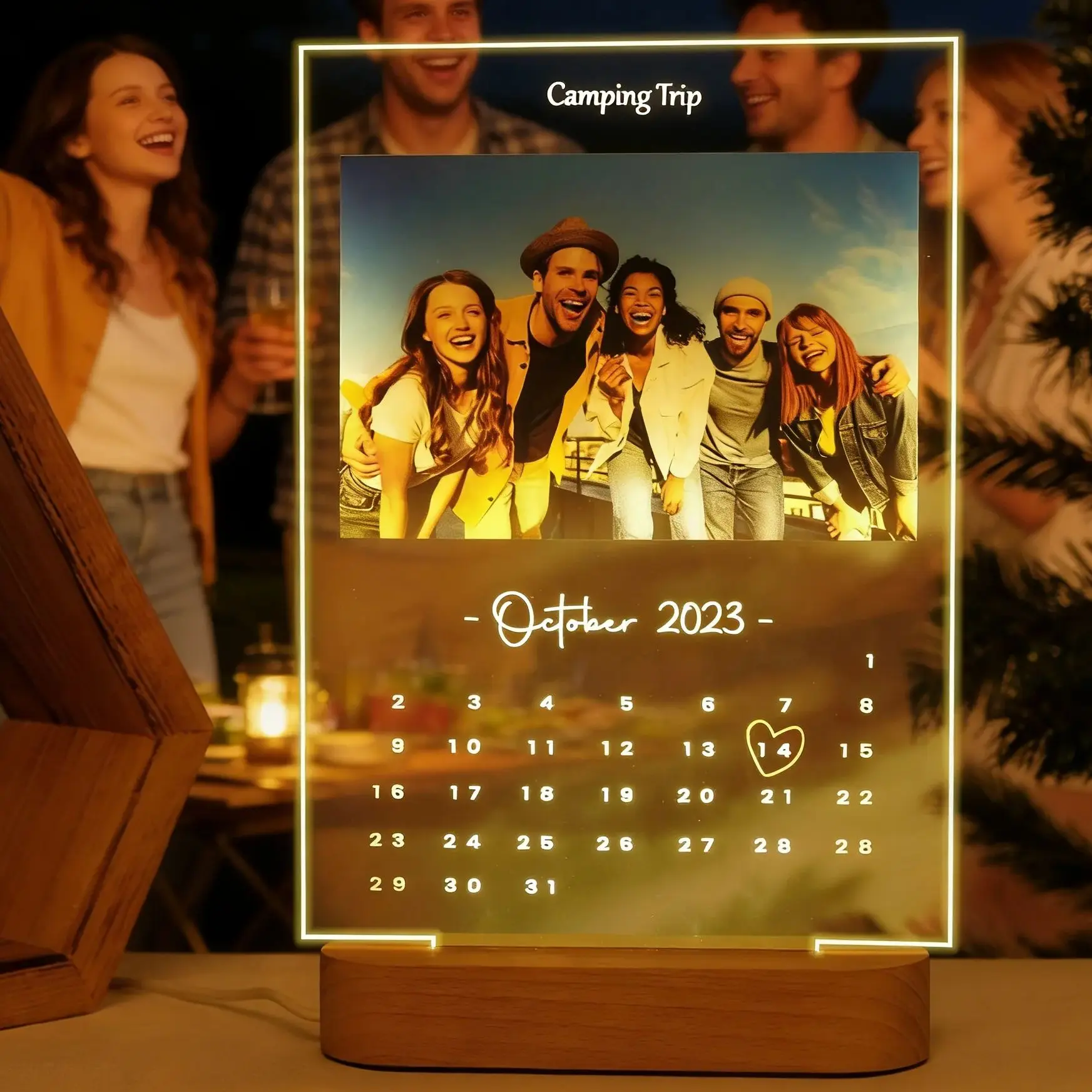 Custom Photo Text Our Impotant Day Acrylic Night Light Anniversary Valentine Weeding Birthday Gift Couple Special Day Keepsake