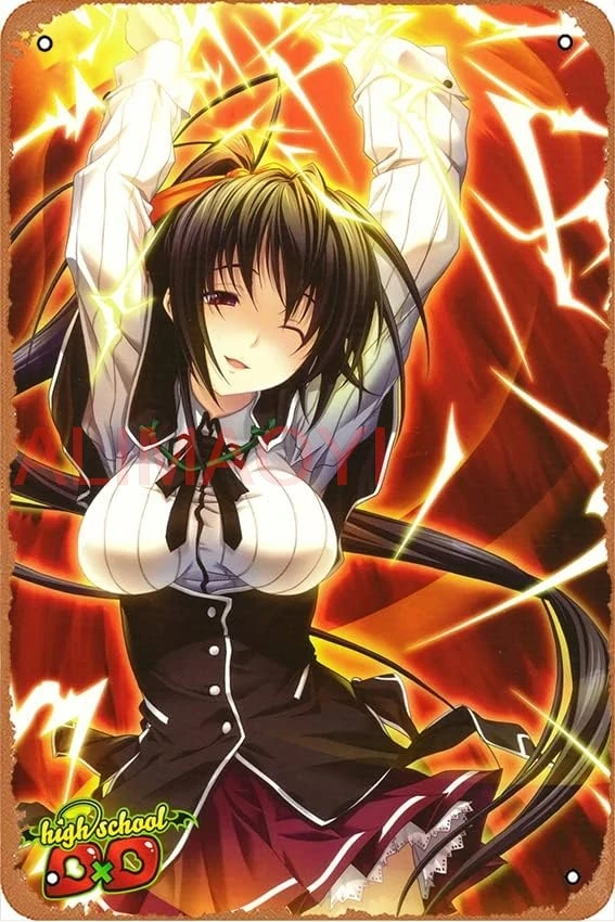 High School DxD Akeno Himejima Plaque Poster Metal Tin Sign 8