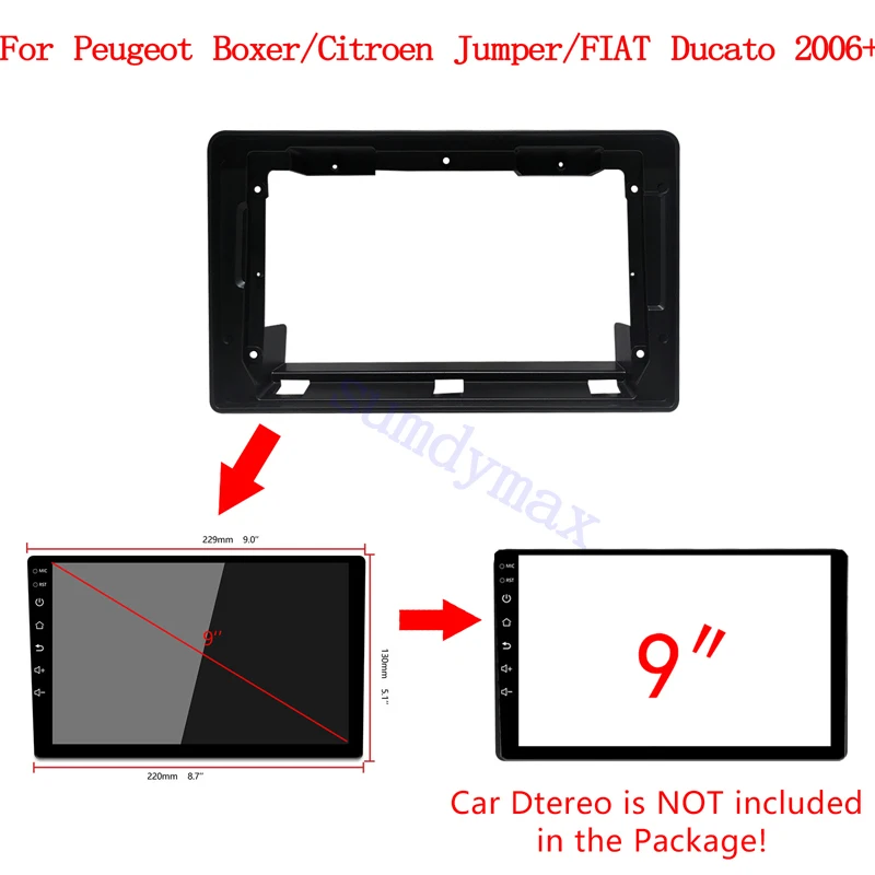 

9 дюймов android Автомобильная рама Fascia Для Citroen Jumper Peugeot Boxer FIAT Ducato 2006 + комплект отделки панели приборной панели автомобиля