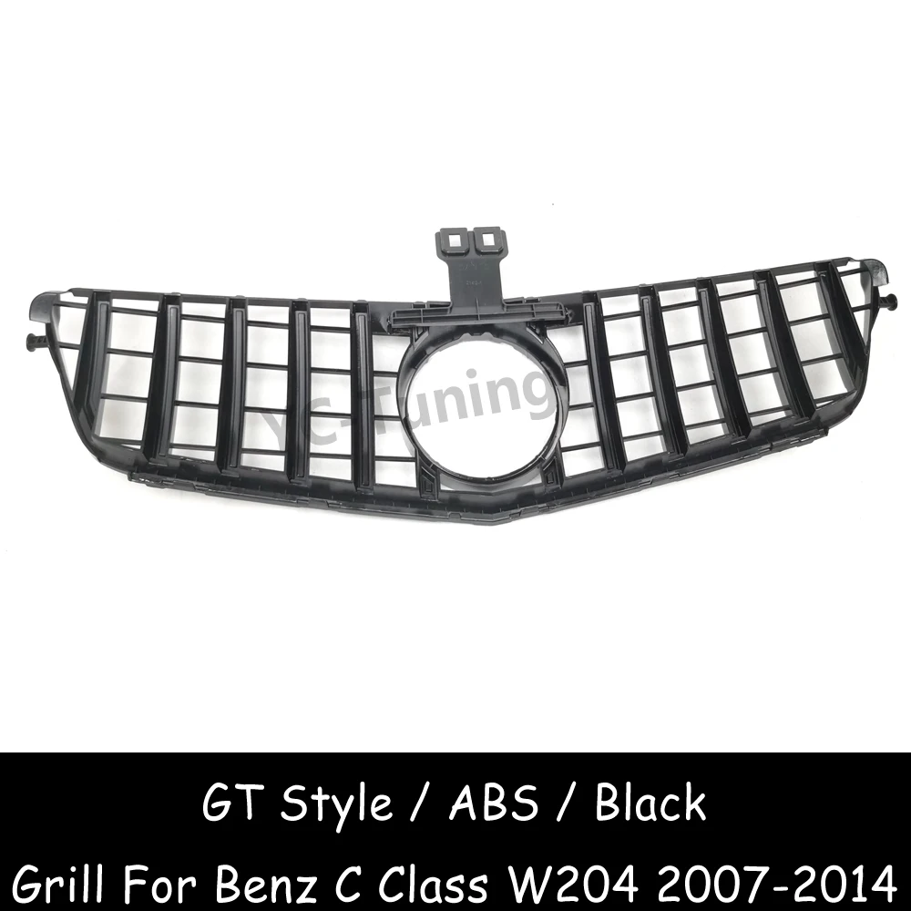 W204 GT Style Front Bumper Grill For Mercedes Benz C Class W204 Sedan Coupe C180 C200 C250 C300 C350 Racing Grilles 2007-2014