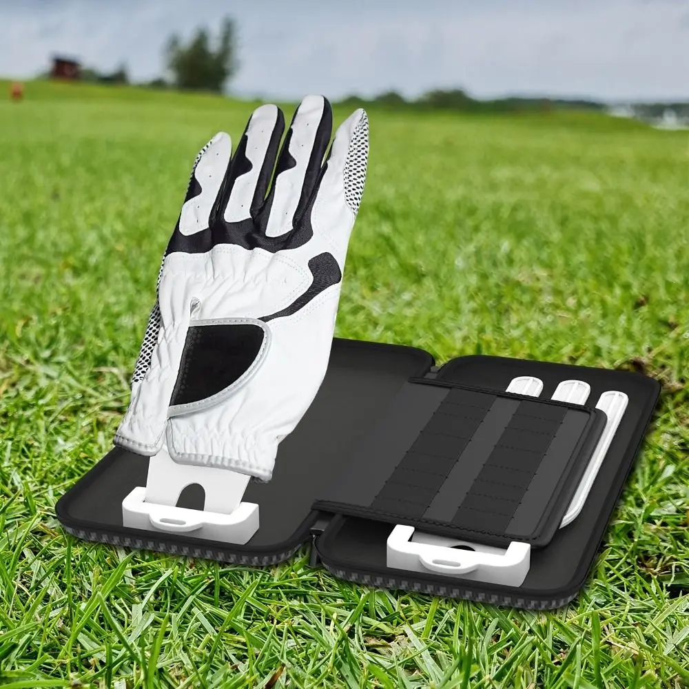 Both Palms Golf Glove Case Large Capacity Multi-layer Full Finger Golf Gloves Bag Easy To Clean with hook Golf Mittens Box