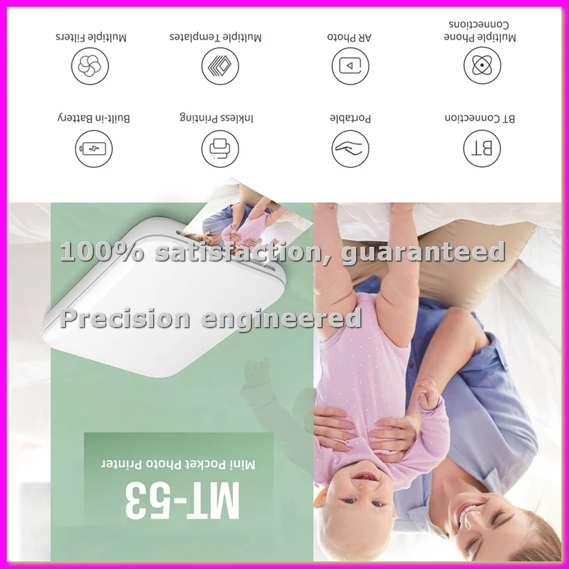 MT53 Self-Adhesive Photo Paper Sticky-Backed Photo Paper for MT53 Pocket Mini Color Photo Printer-ABVK