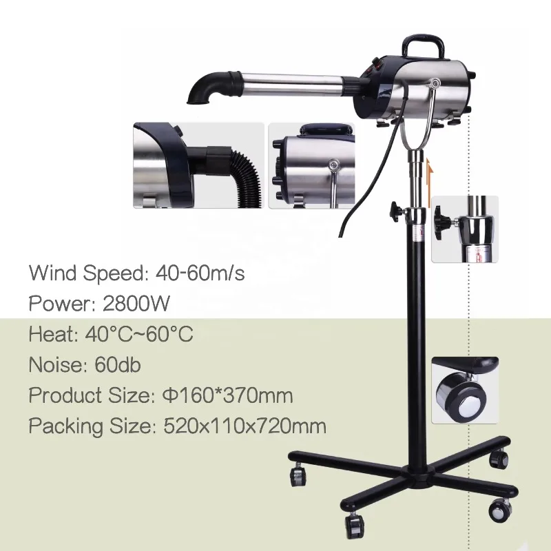 2026 Portable Stainless Steel 4 Nozzle Dog and Cat Hair Dryer Adjustable Heat Force Dryer and Water Blower for Pet Supplies