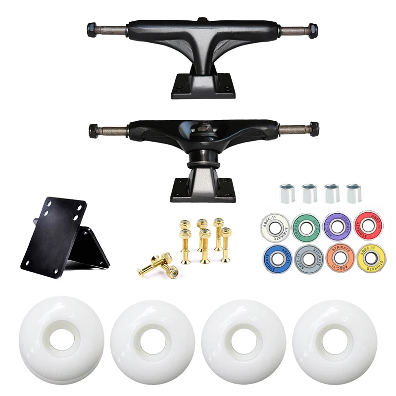 5in Skateboard Trucks Combo Set 5230mm Wheels Aluminum Magnesium Alloy Professional Bridge Skate Board Bracket Speed Bearing