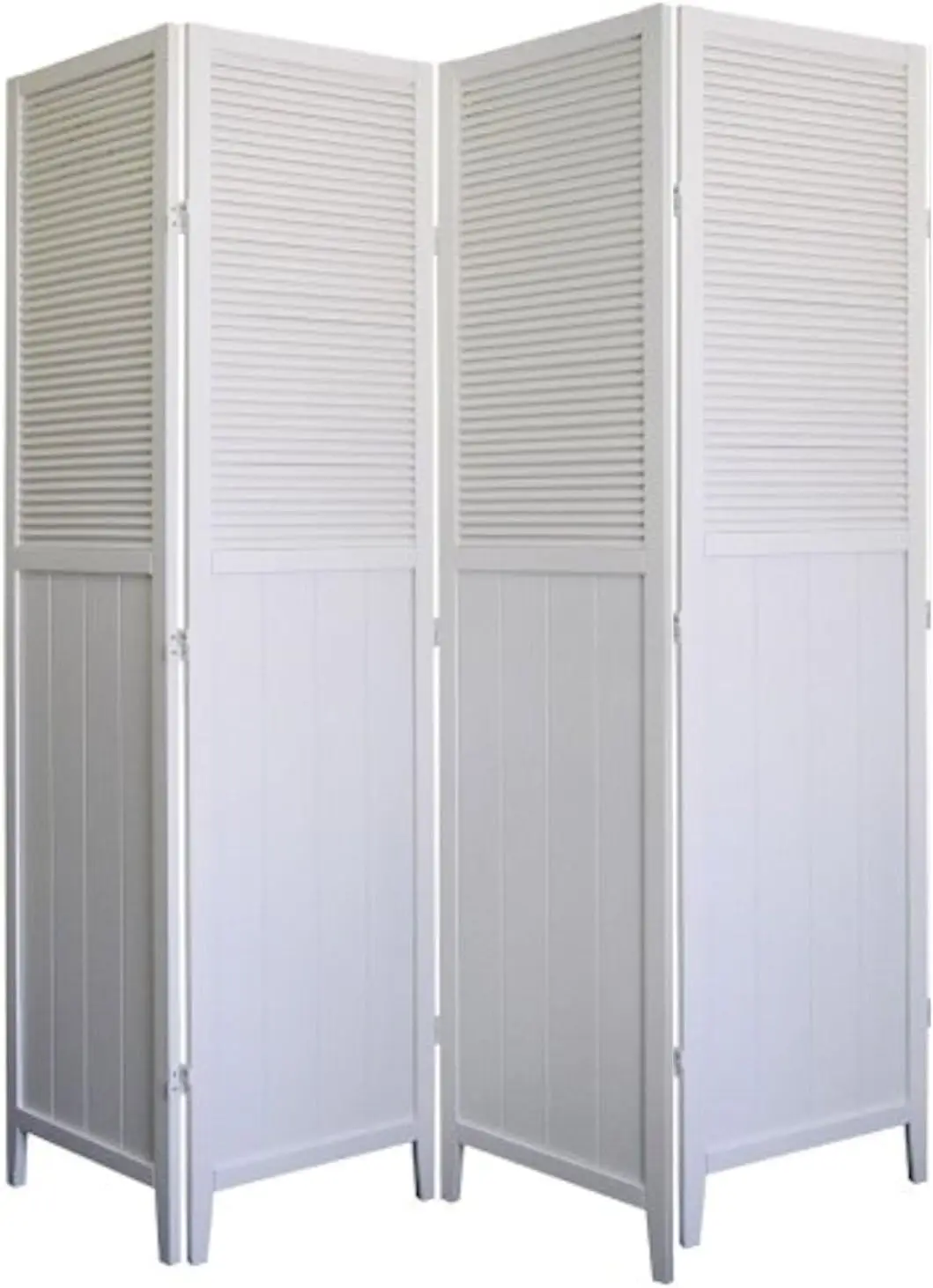 

Wood Shutter Door Room Divider 3 to 8 Panel (White, 4)