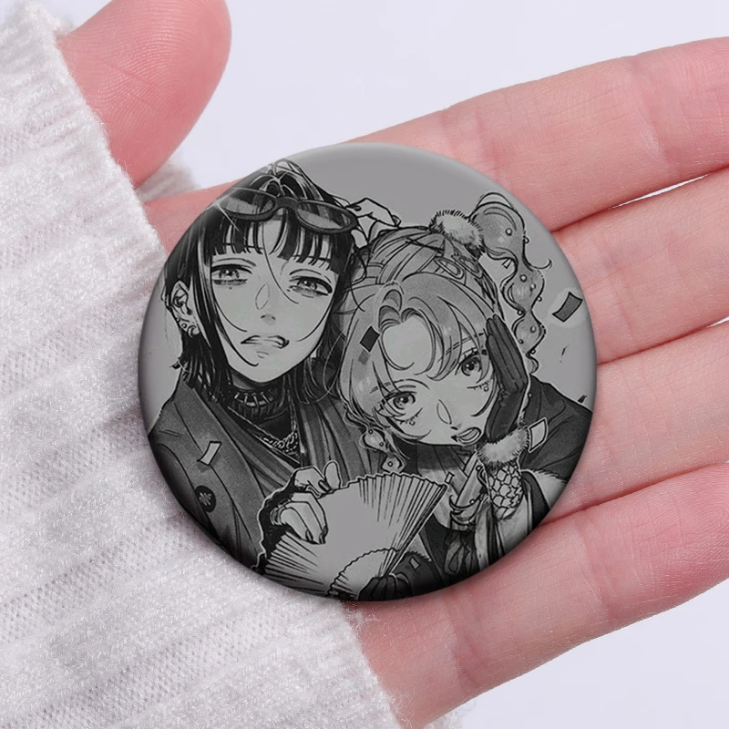 Anime The Guy She Was Interested in Wasn't A Guy At All Soft Button Pin Mitsuki and Aya Brooch Round Badge for Bag Clothes Decor