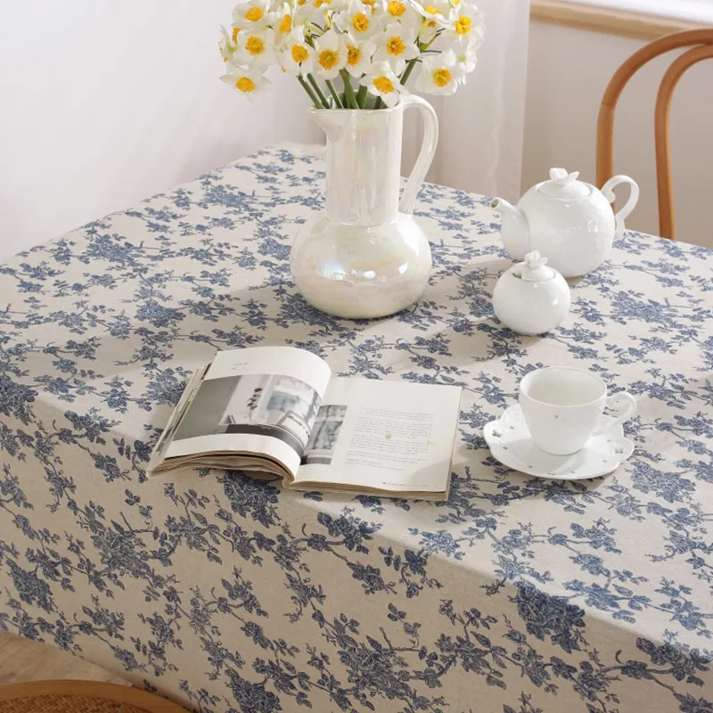 

Floral Tablecloths With Tassel Wrinkle Free Anti-Fading Tablecloths Picnic Mat Photo Background Cloth round table cloth