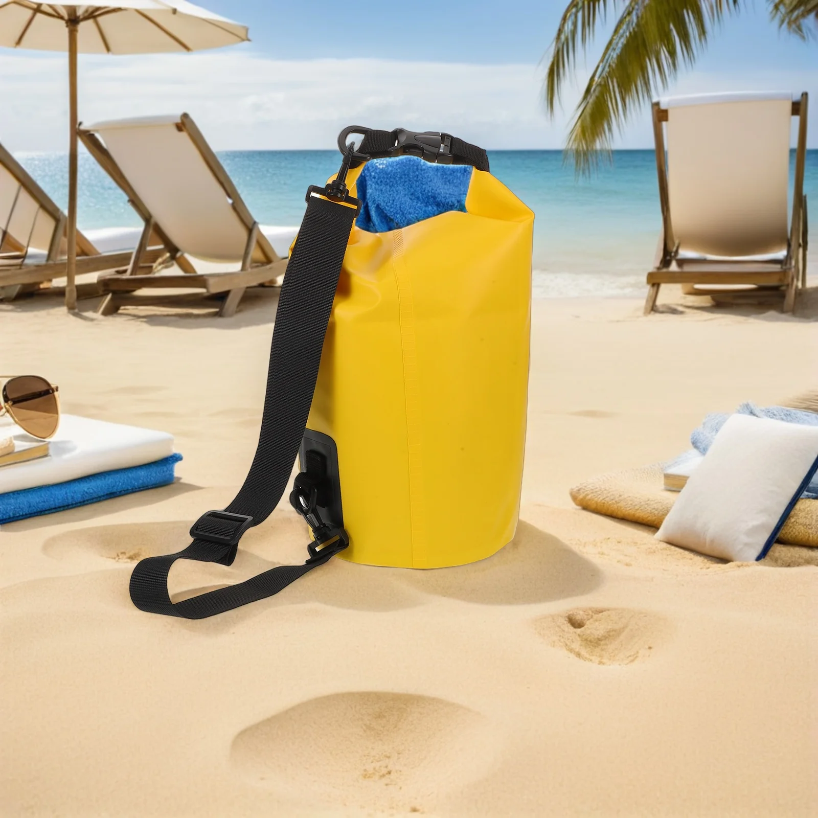 

5L Pvc Dry Bag Kayaking Hiking Boating Heavy Duty Waterproof Pouch With Adjustable Shoulder Strap Spacious Capacity Sealed