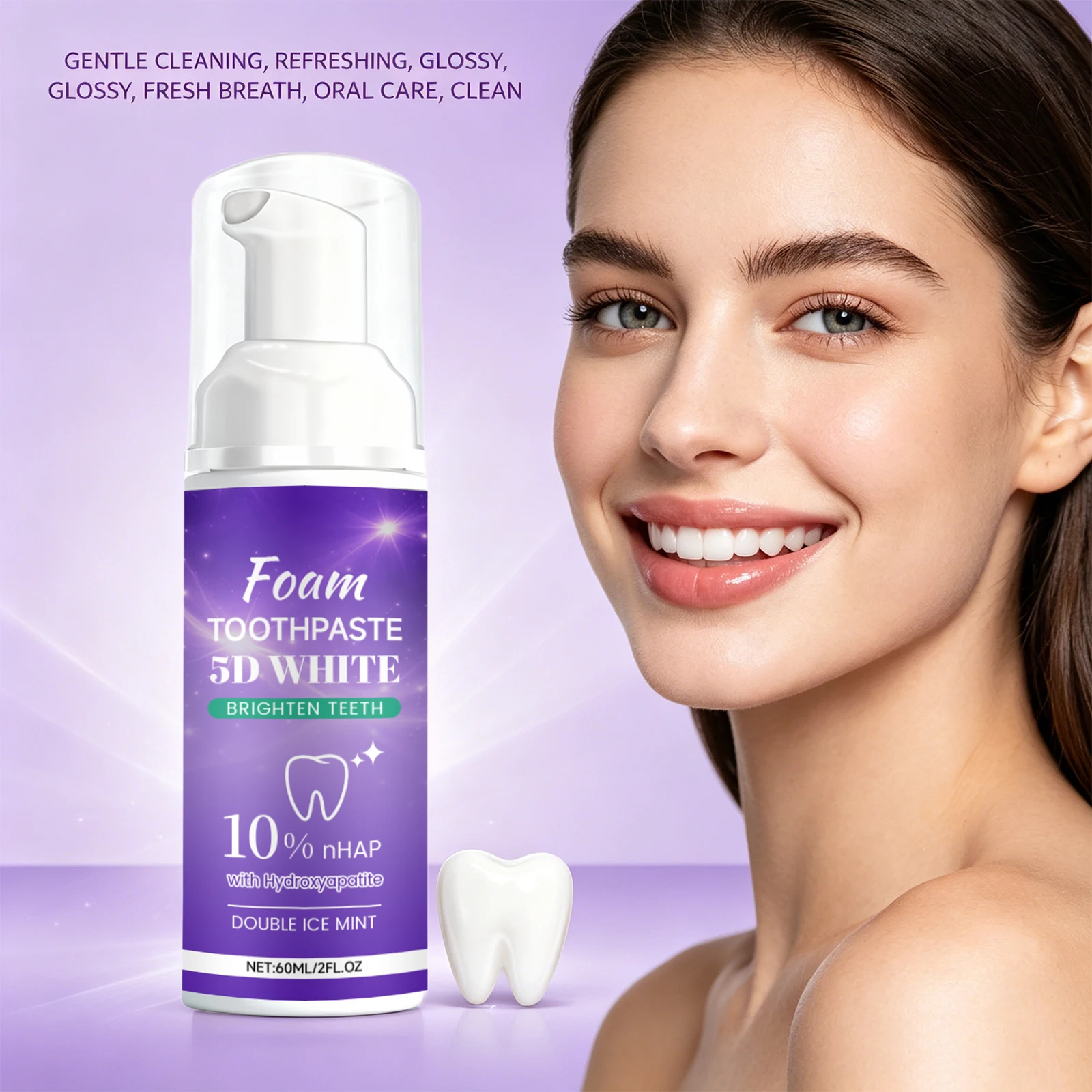 5D White Foam Toothpaste 10% Nhap Enamel Repair Fresh Breath Coffee/Smoke Stain Remover Mint Toothpaste Brightening Teeth Care