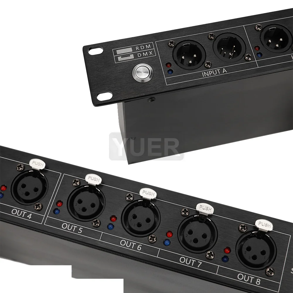 Stage Light Controller RDM Distributor DMX512 Splitter Light Signal Amplifier Splitter 8 Way DMX Distributor For Dj Equipments