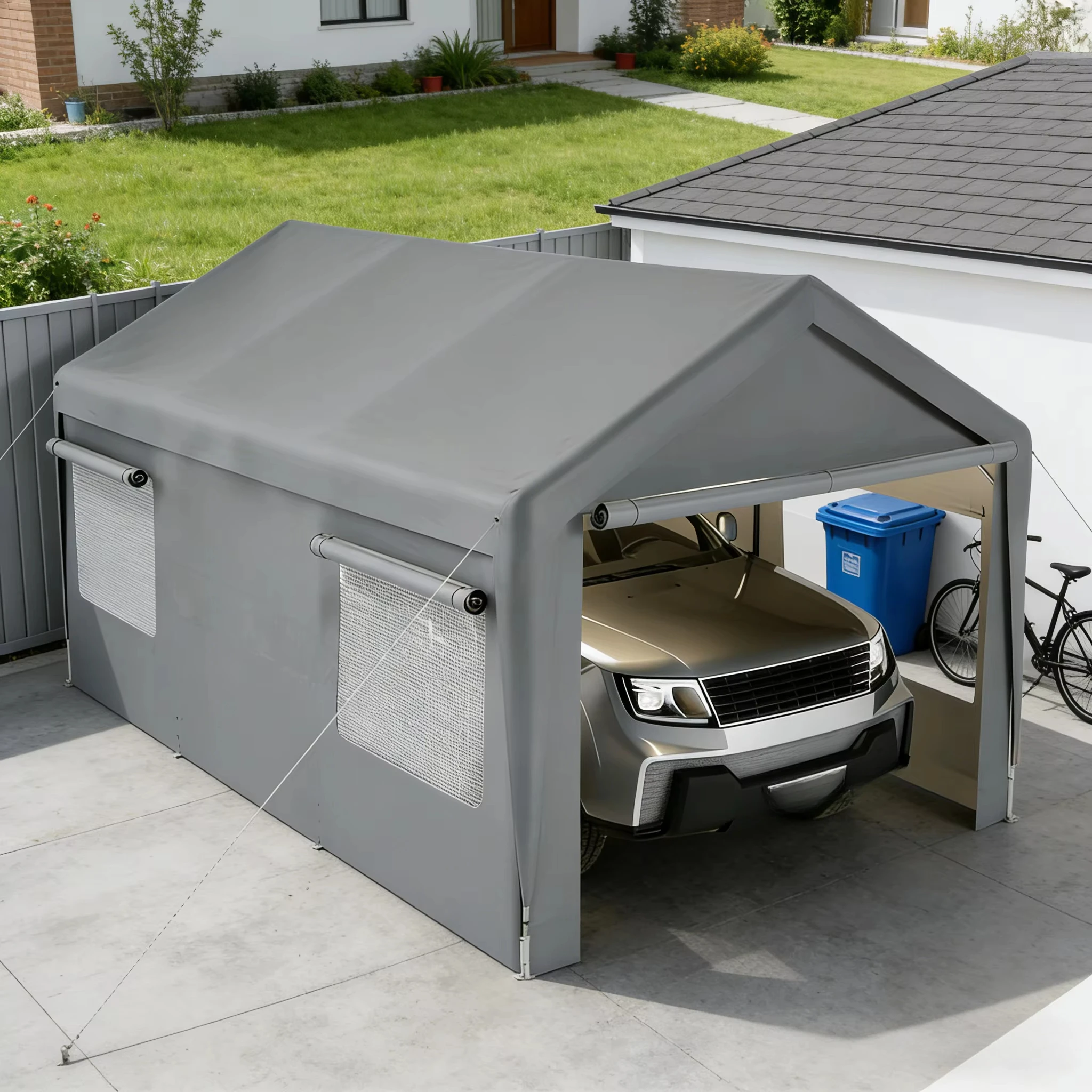 Outdoor Car Shelter 10x20'  Heavy Duty Carports Car Parking Tent Portable Folding Car Garage Canopy Tent