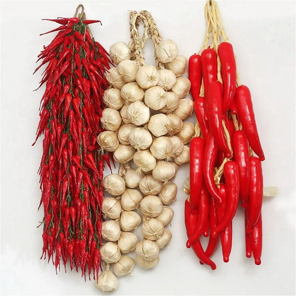 Wall Decor Red Pepper Fake Chili Pepper String Pendant Artificial Vegetables Simulation Food Photography Props Fake Vegetables