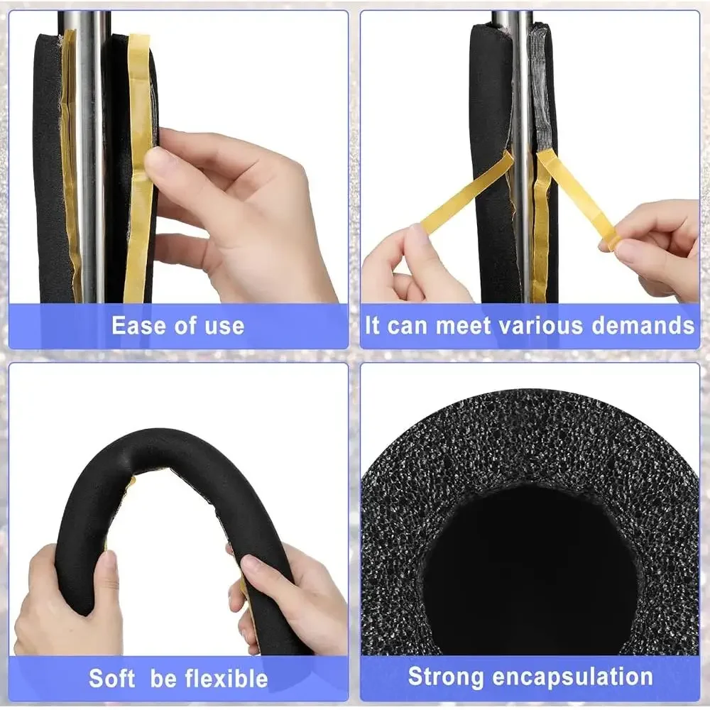 12 عبوة من أنابيب الرغوة الرغوية ذاتية اللصق، أنابيب المياه للحماية الحرارية ذات الشق المسبق للاستخدام الداخلي والخارجي تمنع التجميد