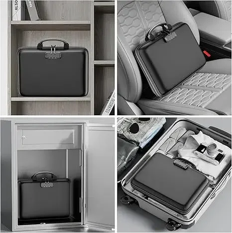 Fireproof Waterproof Document Bag Portable Hard Case for Certificates Passports Gun Safe - view 4