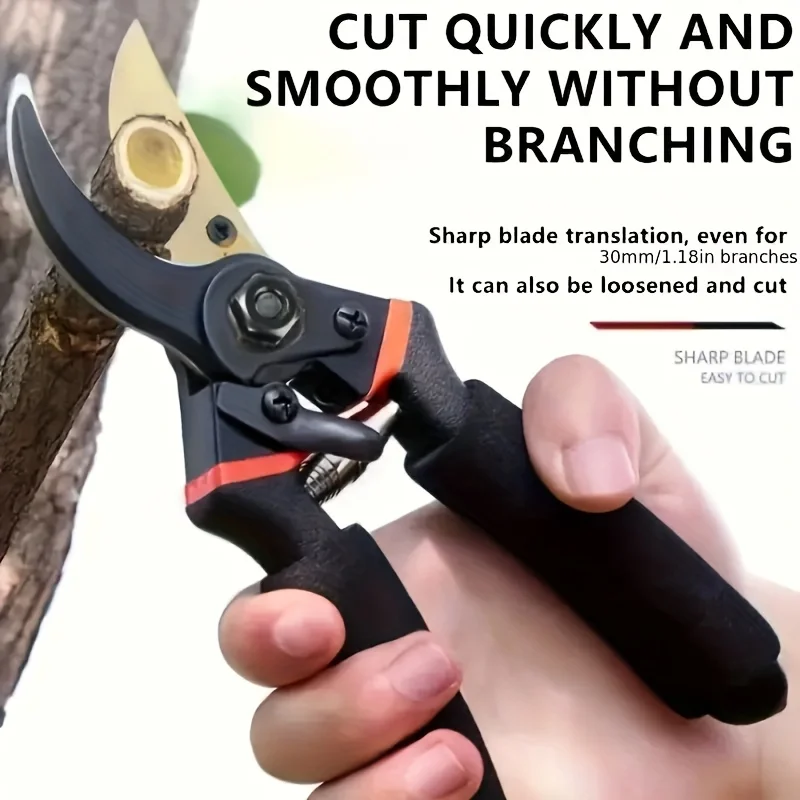 

Heavy-Duty Steel Pruning Shears- Ergonomic Comfort Grip Durable Garden Scissors for Trimming & Cutting Ideal for Home Garden Use