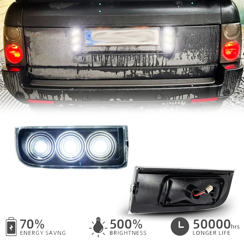 

3SMD светодиодный светильник заднего номера номерного знака, отражатель, лампа для Land Rover Range Rover L322 2003-2012 Super Bright 6000K