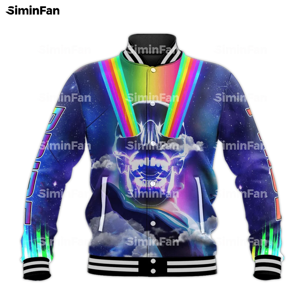 LOVE LGBT PRIDE RAINBOW SKULL 3D Full Printed Varsity Baseball Bomber Jacket Men Coat Outwear Unisex Female Harajuku Streetwear