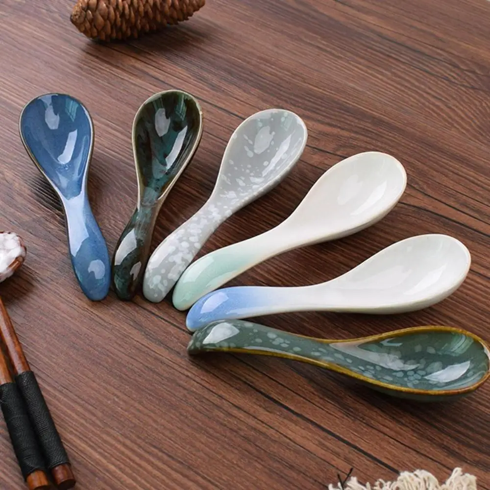 Baby Stirring Japanese Style Mixing Ceramic Eating Kitchen Utensil Tableware Soup Spoons Cutlery