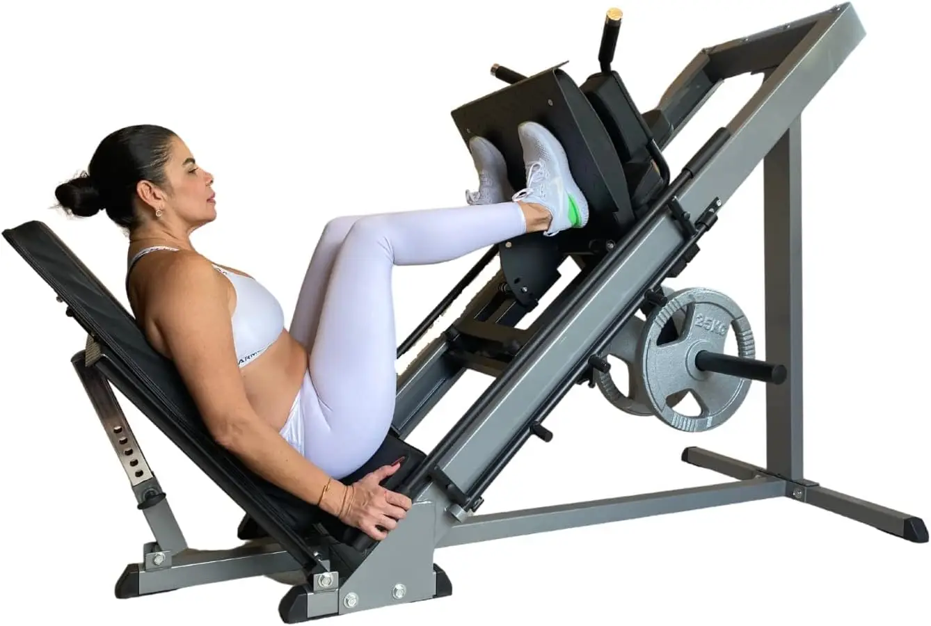 GFS Fitness, Leg Press Hack Squat Machine for Lower Body Weight Training (Quads, Hamstring, Glutes, Calves), 1,000 lb Weight