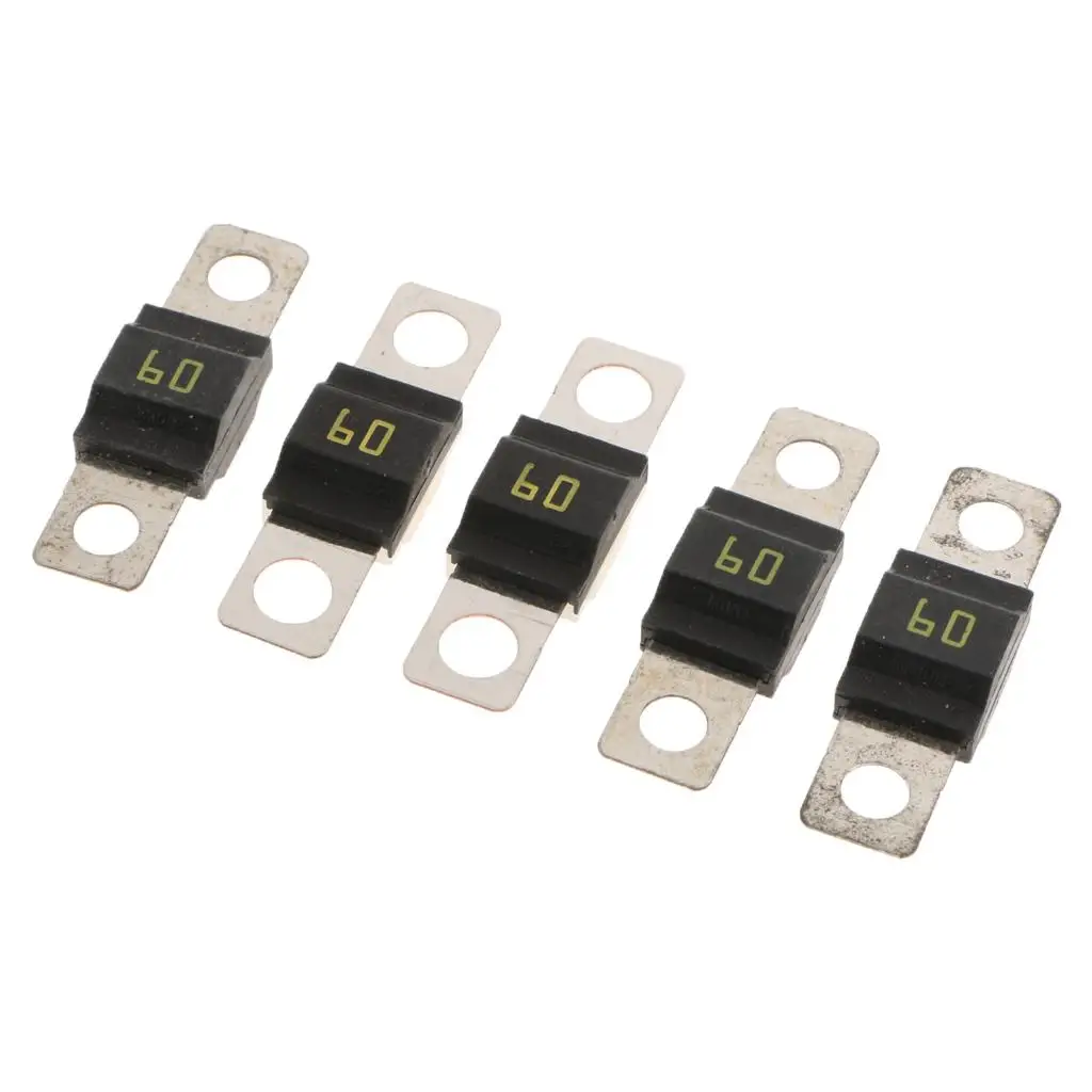 Automotive Bolt Type Spiral Flat Fuse Fire Retardant Metal 60A for Car Fuse Box and Audio Block