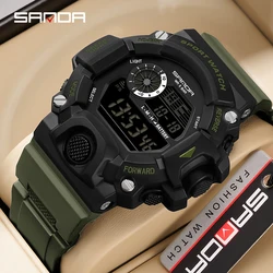 SANDA 326 top 2023 New Men Outdoor Sports Watches Multifunctional Electronic Watch 5ATM Waterproof Military Luminous Wristwatch