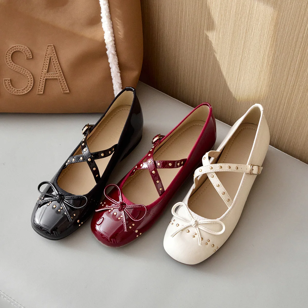 

Gorasion Flat Shoes Women Elegant Fairy Dress Mary Jane Shoes Shallow Ballet Shoes Famale Square Toe Buckle Strap Hanmde Shoes