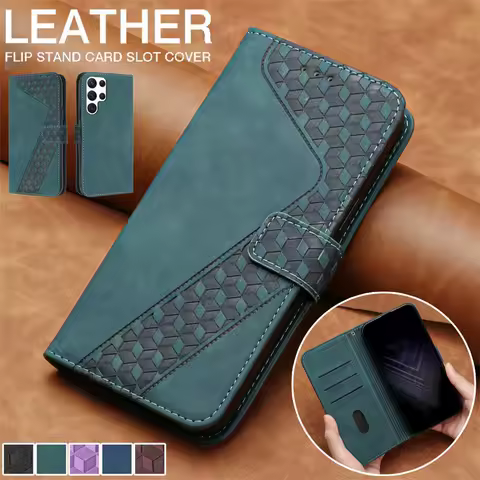 Fashion Flip Leather Phone Case for Samsung Galaxy S25 Edge S24 FE S23 Ultra S22 Plus S21 S20 Z Fold 6 5 Wallet Card Cover Coque