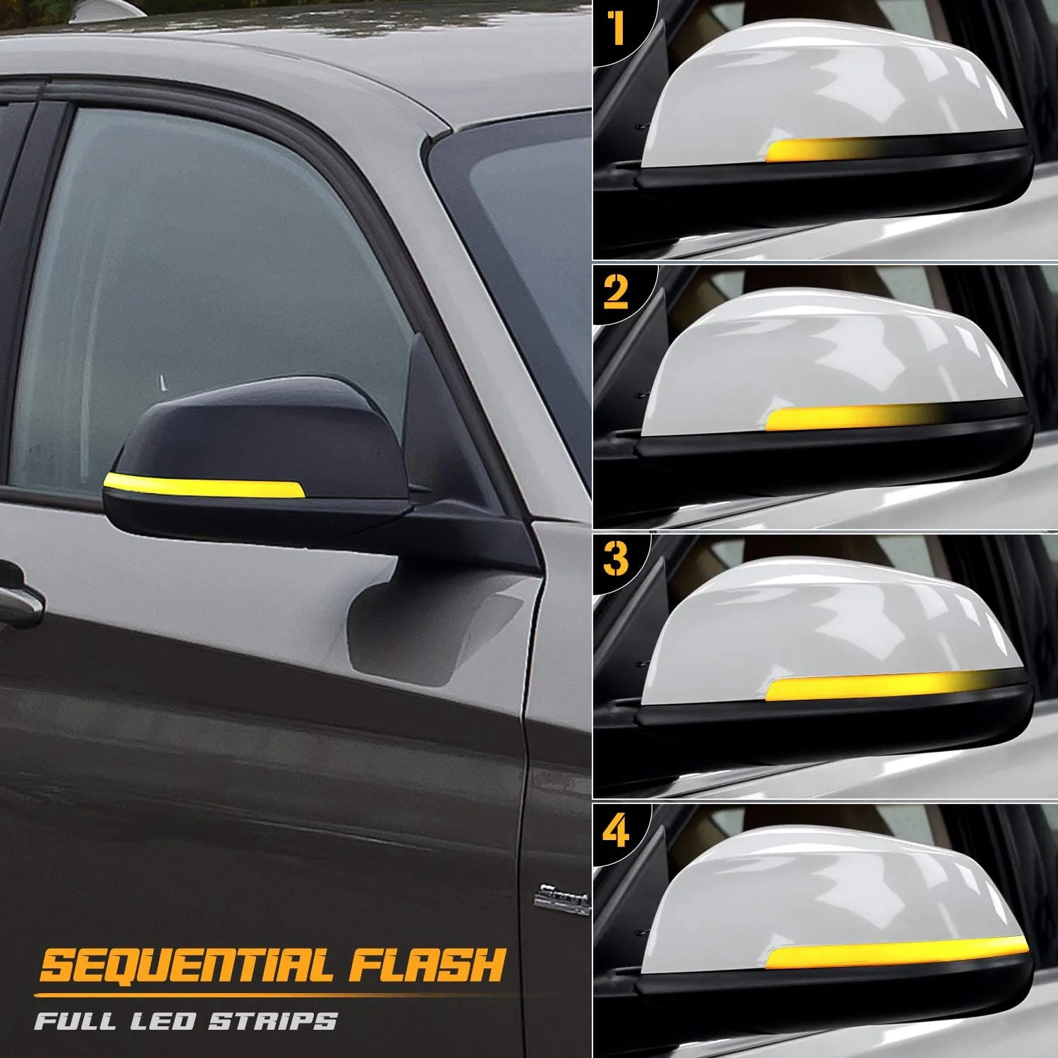 Sequentielle LED-Seitenspiegel-Blinker für BMW 1 2 3 4 Serie F20 F21 F22 F30 F32 F33 E84 X1 I3 geräuchert