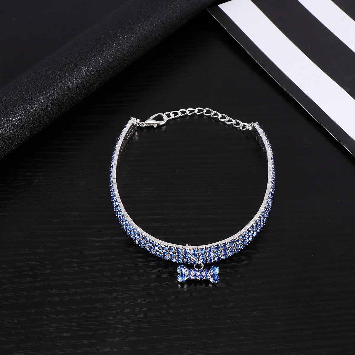 

Rhinestone Necklace Outdoor Pet Collar White Dog Buckle Accessories Luxury Puppy Collars Small Mini Shining