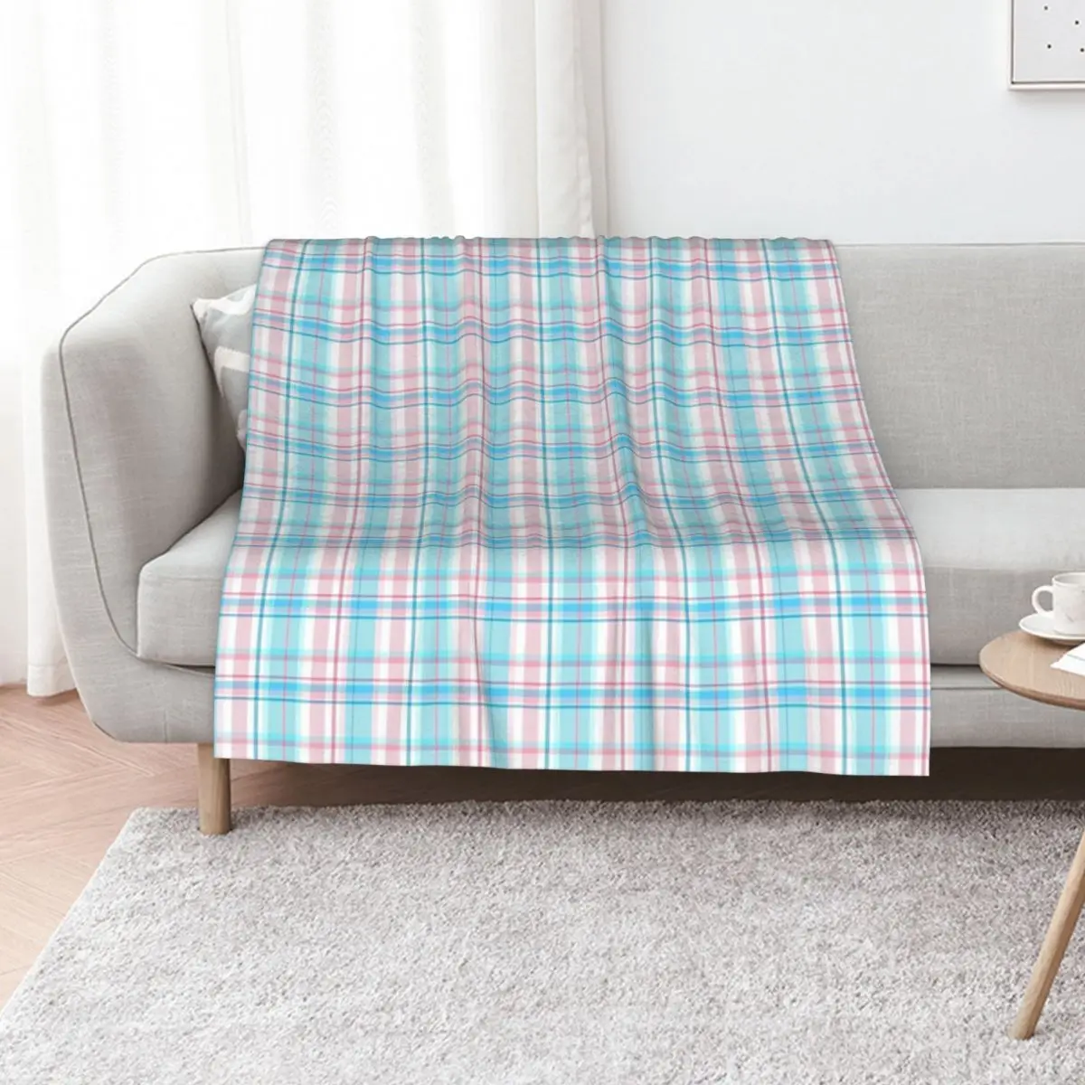 Trans Pride Tartan Throw Blanket Sofa Throw Decoratives for winter Travel Flannel bed plaid Blankets