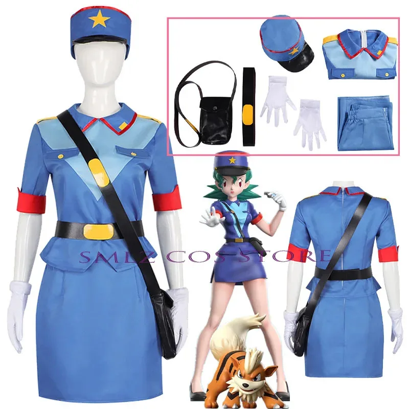 

l2025l Новый аниме-офицер Дженни, карнавальный костюм, вечерние игры, полиция, Мисс Дженни, униформа, платье, шляпа, сумка, набор для женщин и девочек Clo