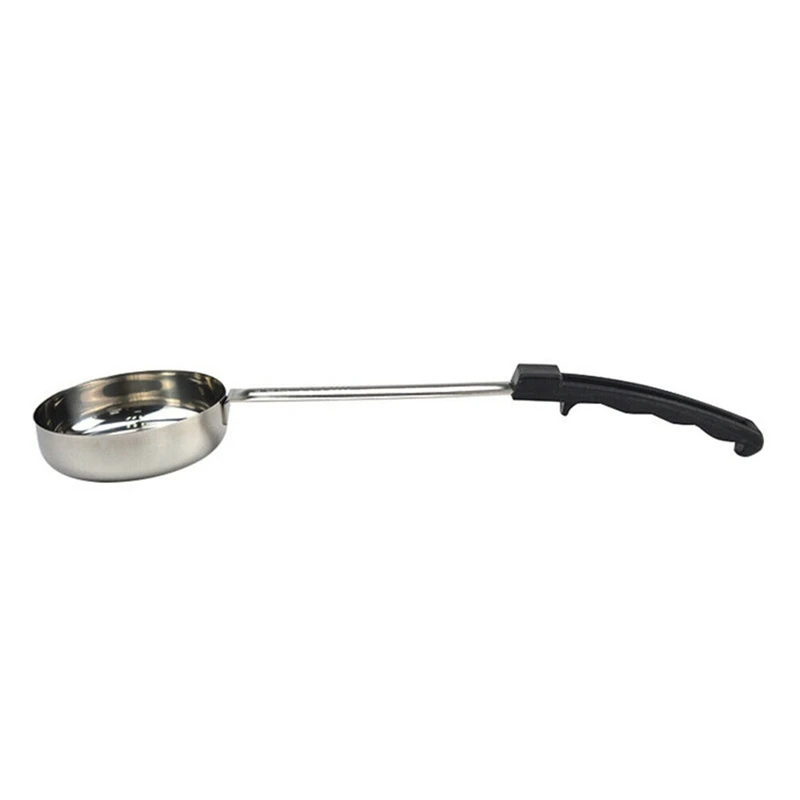 Pizza Spread Sauce Ladle Rubber Handle Flat Bottom Kitchen Cooking Spoon Stainless Steel Measuring Stir Soup Spoon