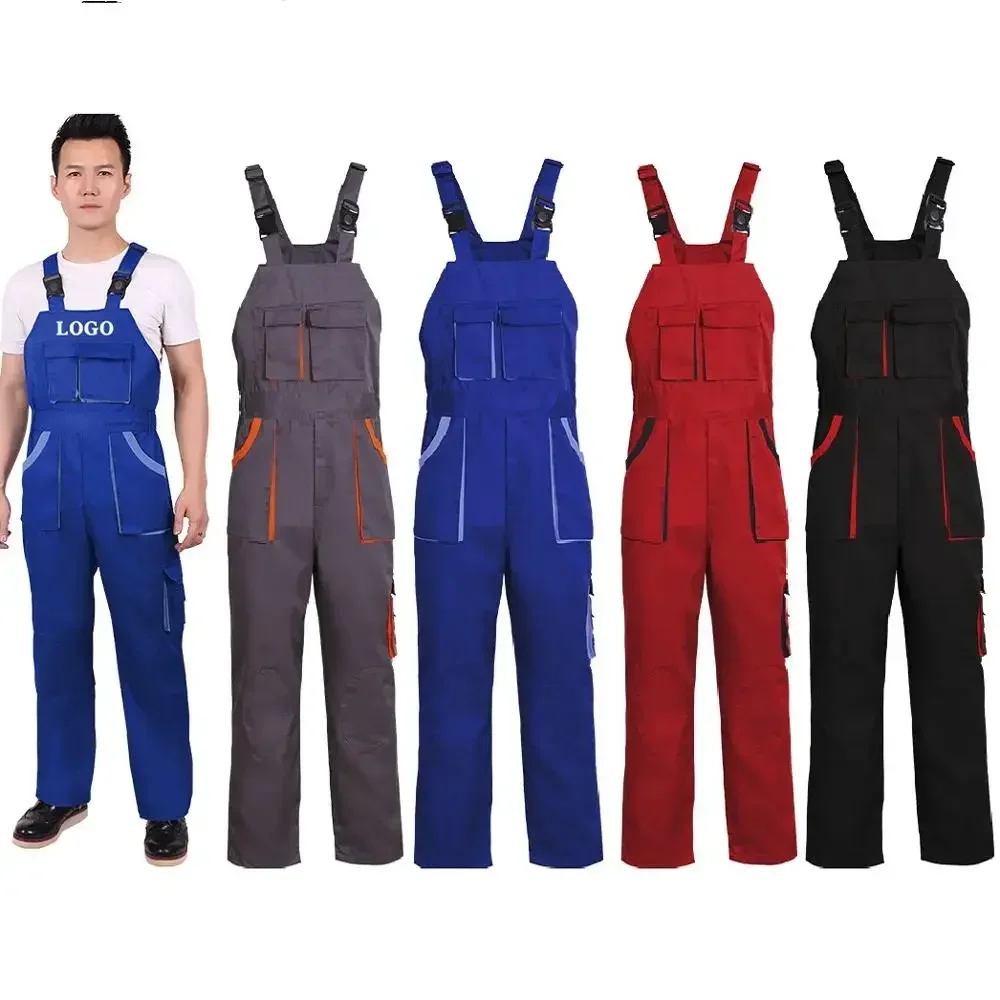 

Men's Cargo Pocket Work Overalls Workwear Bib Overalls Twill Multi Pocket Working Mechanic Overalls Repair Work Clothing Uniform