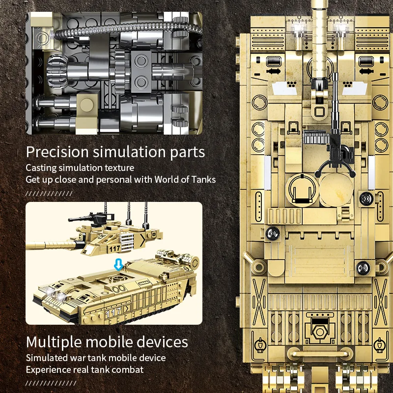 WOMA Creative Challenger 11 Main Battle Tank Building Block Weapon Model Assembly Building Block Toy DIY Boy and Girl Toys