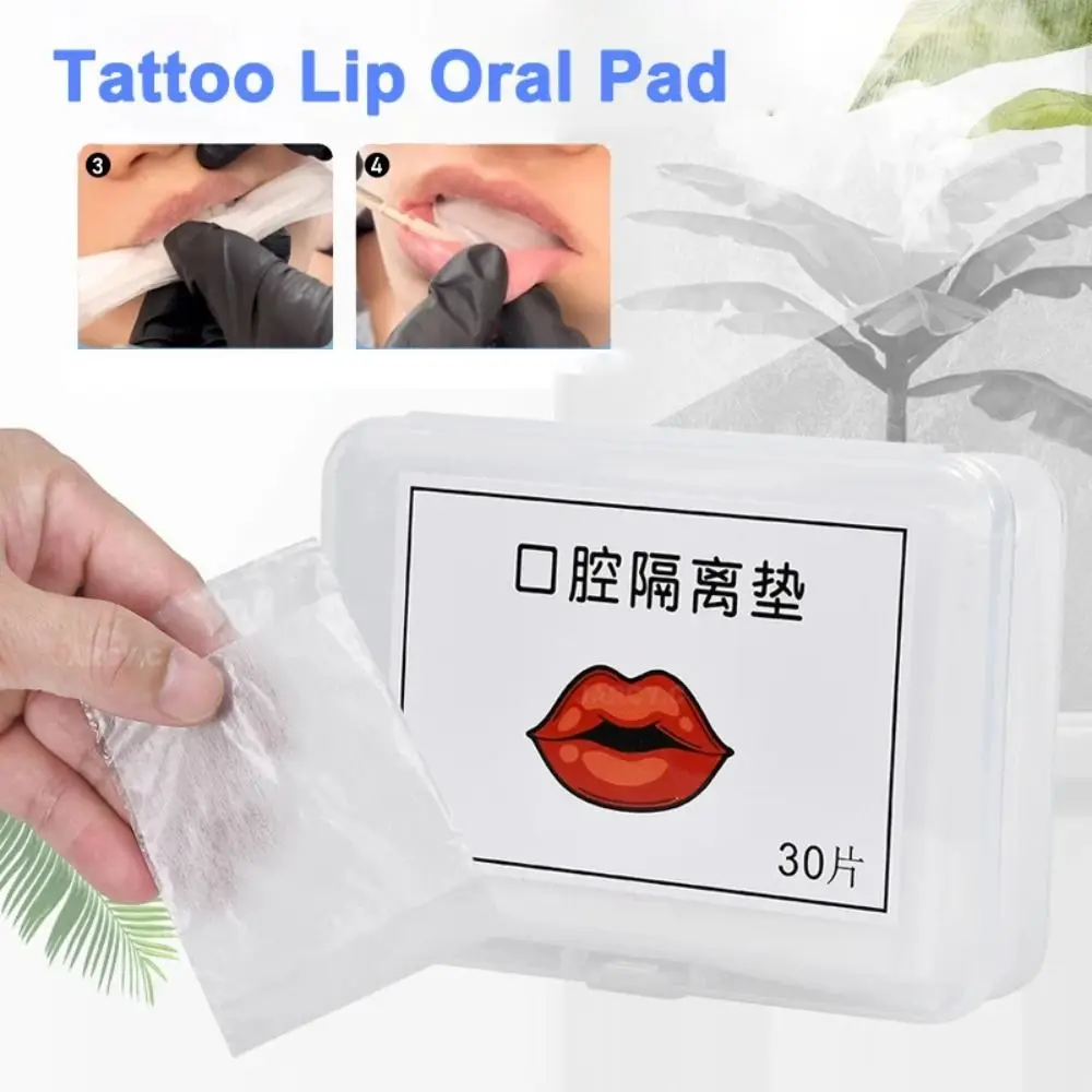 30pcs/box New Prevent Tooth Staining Oral Isolation Pad Cotton Disposable Lips Cotton Pad Clean Tattoo Accessorie Tattoo