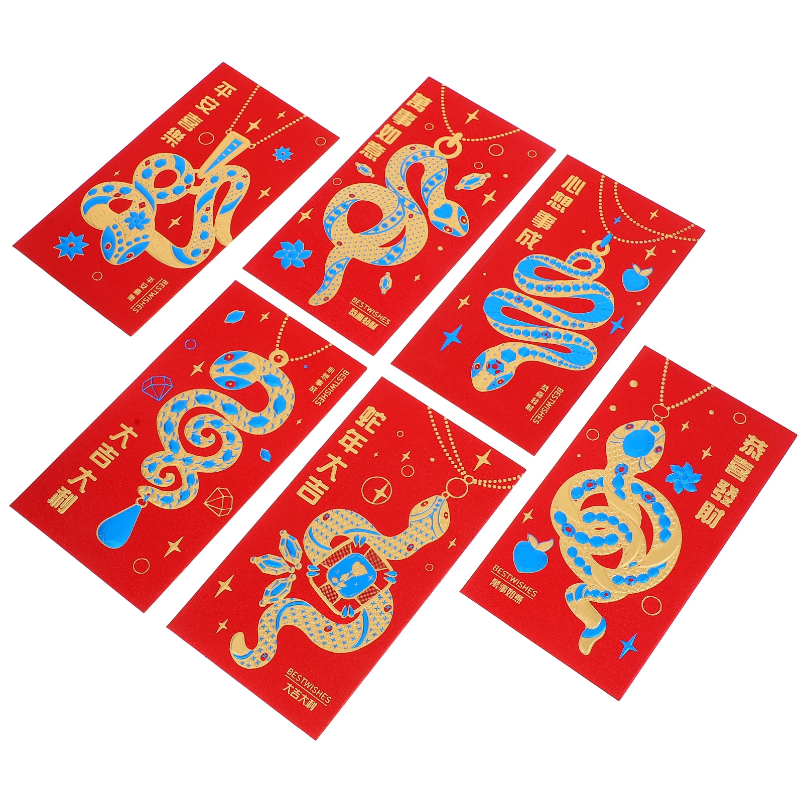 

30pcs Chinese Red Envelopes Year Of The Snake Hongbao Lucky Money Packets Fine Craftsmanship Vibrant Colors Secure Closure