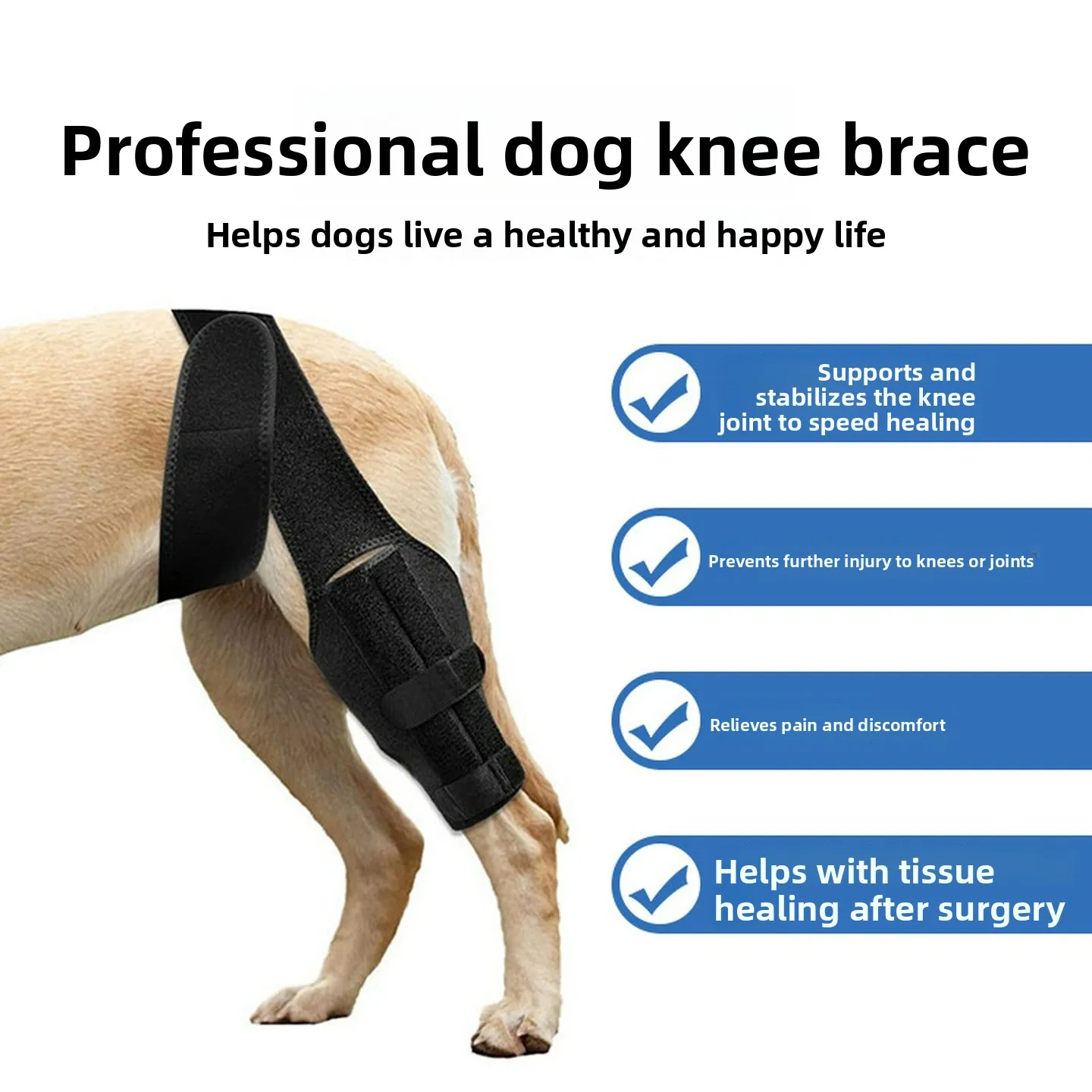 Ochraniacz na kolano dla psa po operacji, opaska podtrzymująca nogę, ochrona stawów, stabilizator kości nogi, sprzęt sportowy dla psa zapobiegający otarciom.