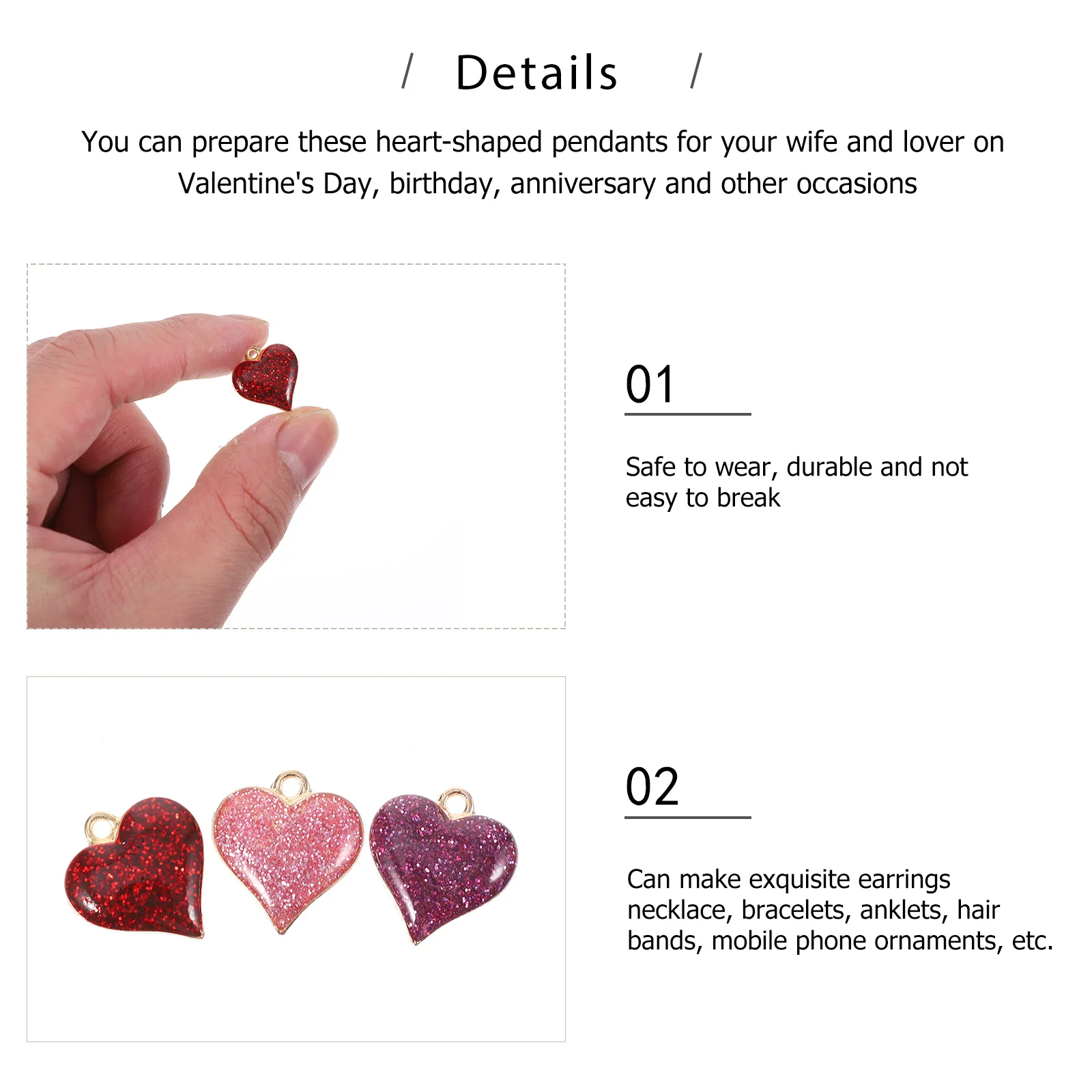 

60 шт., подвески в форме сердца, блестящие подвески из сплава для изготовления ювелирных изделий своими руками, серьги, браслет, аксессуар, подвеска, подвески, ювелирный декор