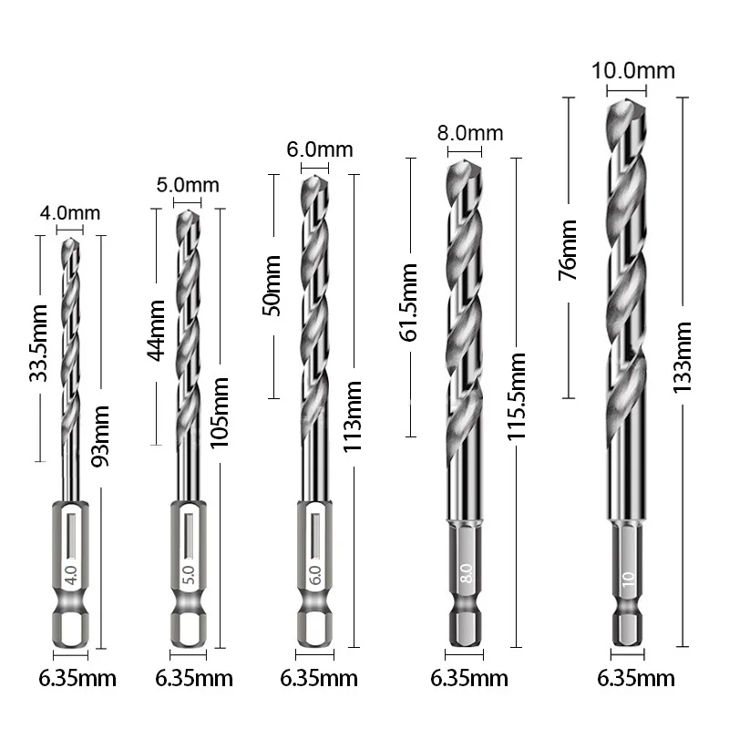Imagem -02 - Hexagonal Shank Torção Broca Liga de Broca Super Sharp Branco Especial Alta Dureza Perfuração Pcs Aço Inoxidável