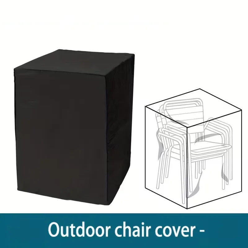 Reusable Heavy Duty Oxford Fabric Stacking Chair Cover Waterproof Outdoor Stackable Chair Protective Cover 1 Pack