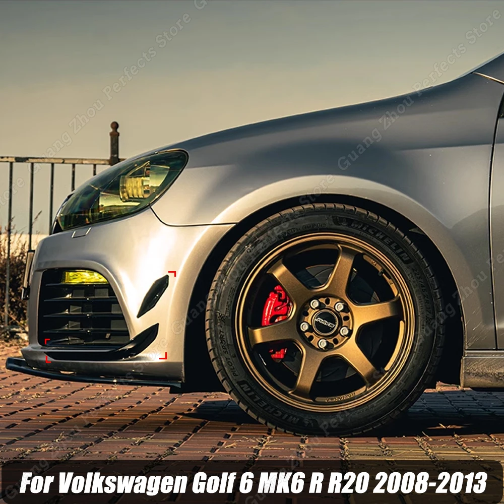 

Передний бампер для Volkswagen Golf 6 MK6 R R20 2008-2013, боковой спойлер, сплиттер, противотуманная фара, решетка радиатора, лезвие воздуха, глянцевый черный АБС