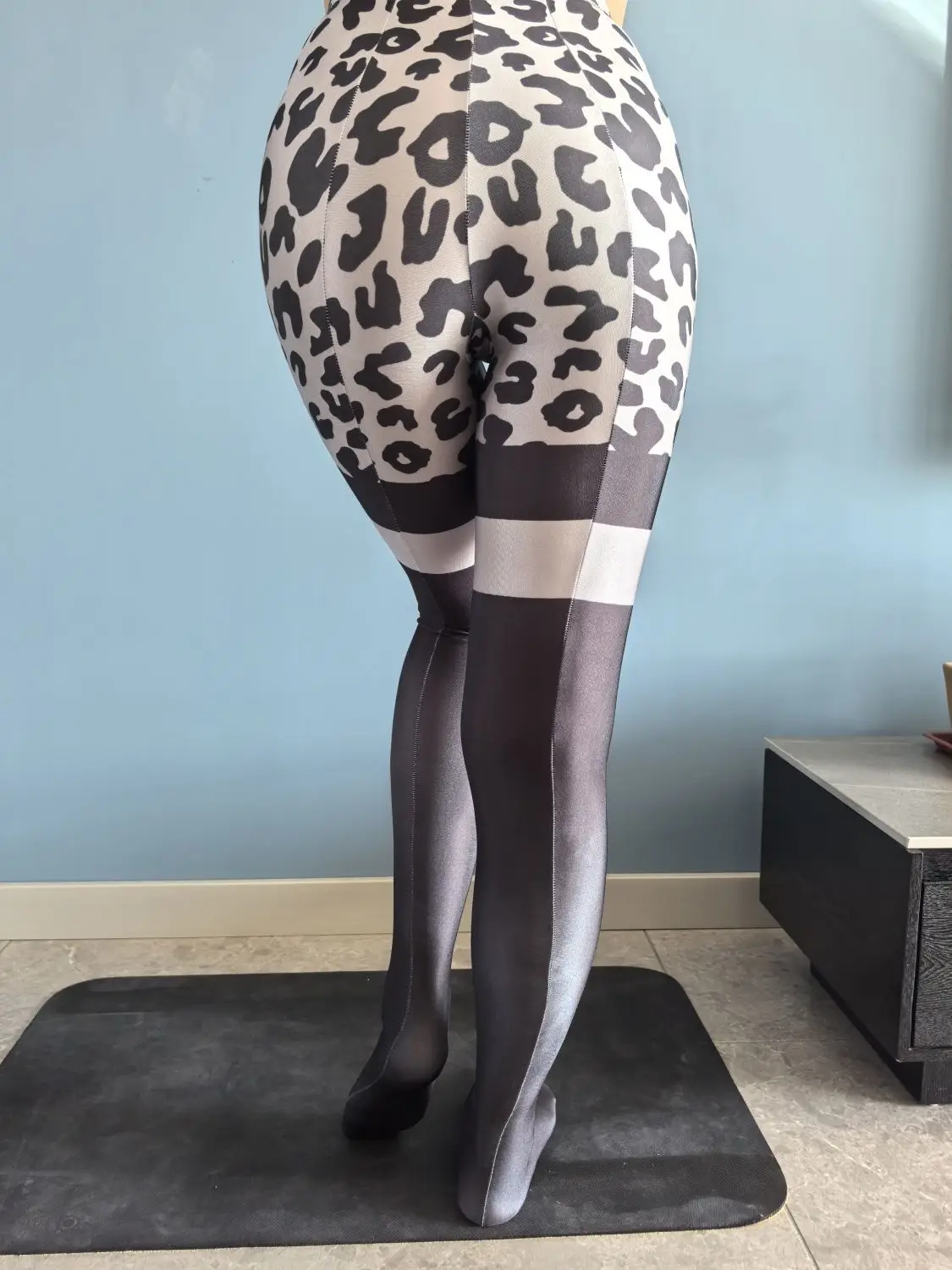 Gamba slim fit da donna Calzini da donna Collant Mutande stampate Pantaloni esterni Pantaloni a gamba yoga sottili di grandi dimensioni a vita alta