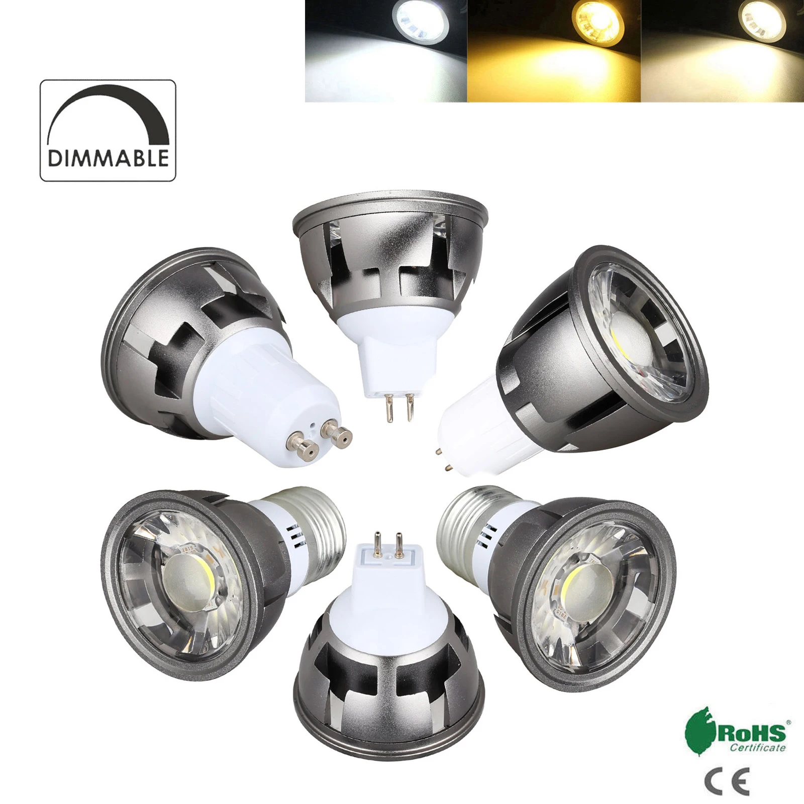 

Dimmable LED Spotlight 6W 9W 12W GU10 MR16 GU5.3 E27 Bulbs Decorative Light For Bedroom Home Decoration DC 12V Cob 220V