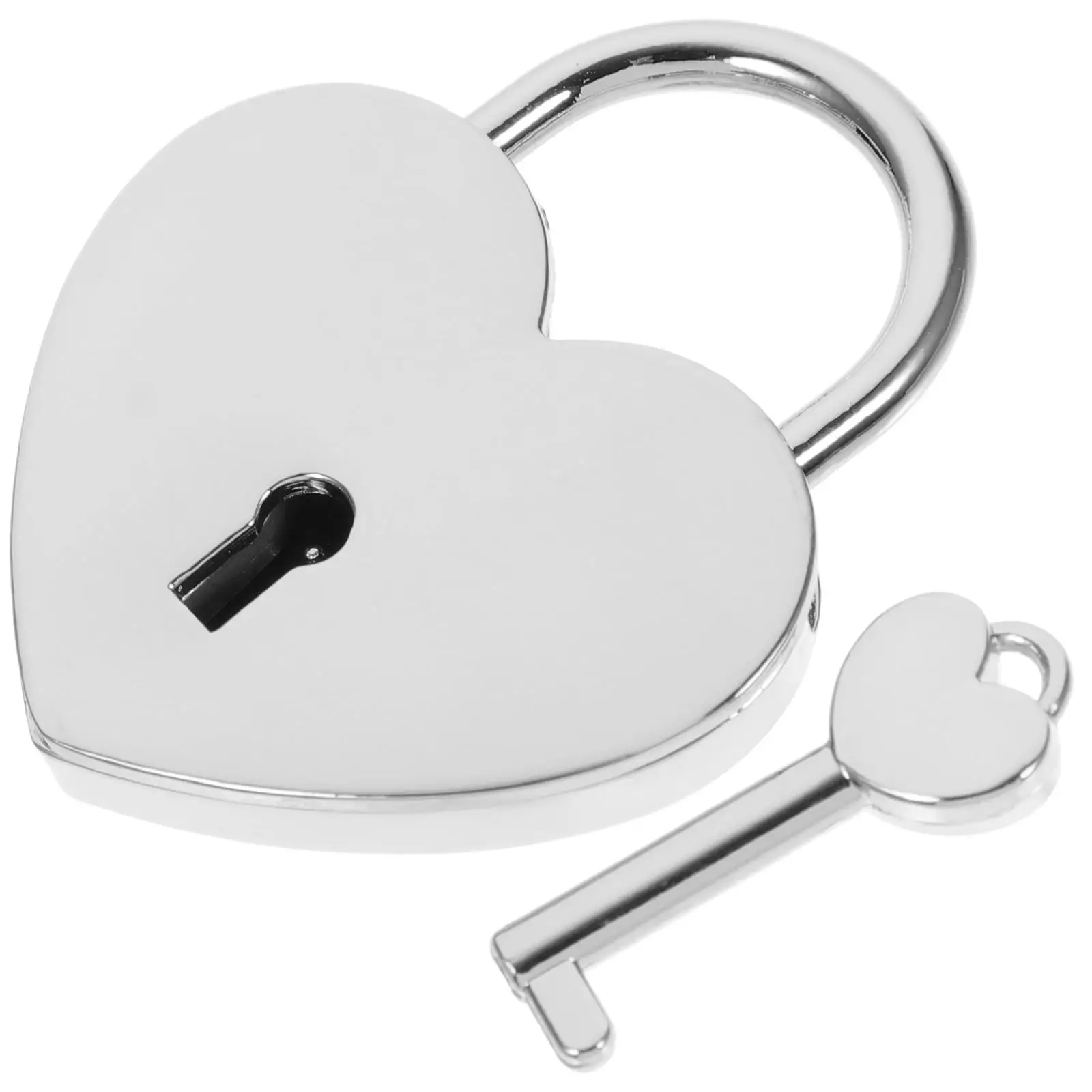 

Heart Shaped Lock Padlock Zinc Alloy Silver Large Size Luggage Suitcase Diary Handbag MultiLocks with Key Small Compact